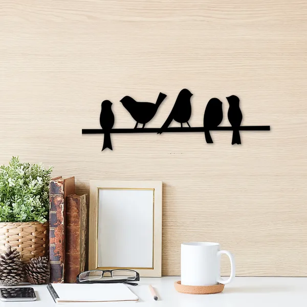 Wooden_Wall_Art_for_Home_Decoration__|Birds_on_stick_|_Black