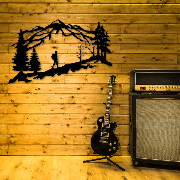 Metal_Wall_Art_for_Home_Decoration__|_Mountain_Backpacker__|_Black