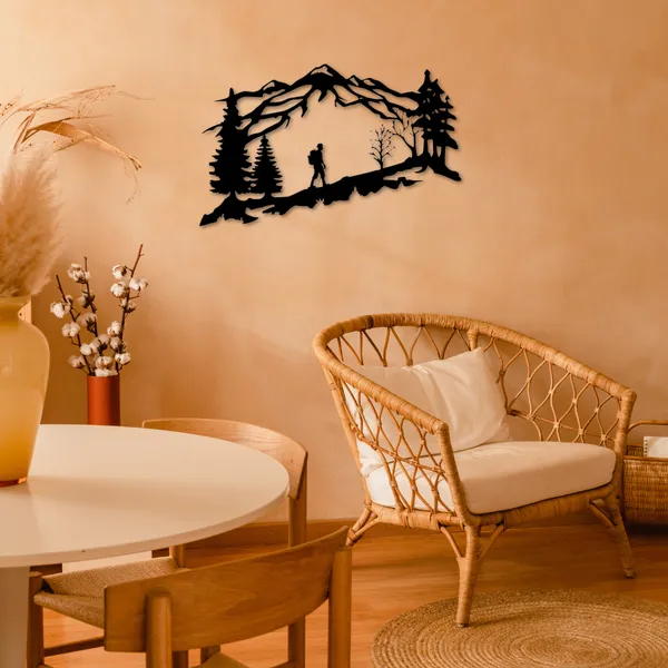 Metal_Wall_Art_for_Home_Decoration__|_Mountain_Backpacker__|_Black