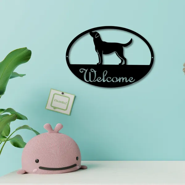 Wooden_Wall_Art_for_Home_Decoration__|Dog_Welcome_|_Black