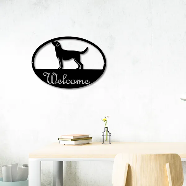 Wooden_Wall_Art_for_Home_Decoration__|Dog_Welcome_|_Black