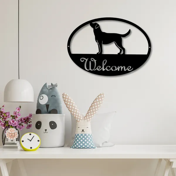 Wooden_Wall_Art_for_Home_Decoration__|Dog_Welcome_|_Black