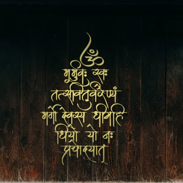 Gayatri__Mantra_Flow_Font_Wood_Wall_Art_Golden