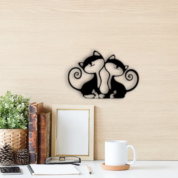 Wooden_Wall_Art_for_Home_Decoration__|2_Cat_Friends_|_Black