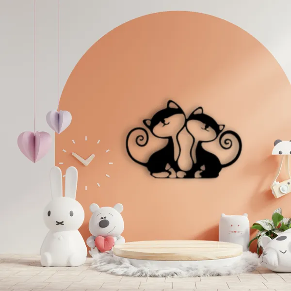 Wooden_Wall_Art_for_Home_Decoration__|2_Cat_Friends_|_Black
