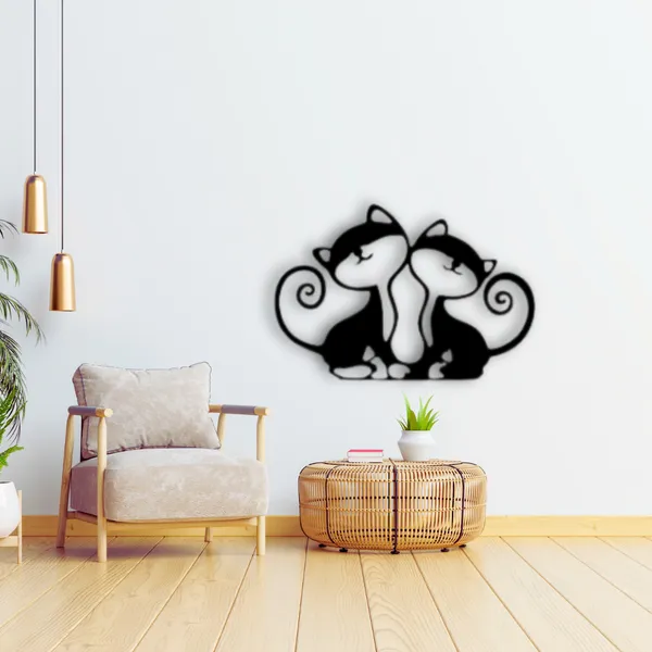 Wooden_Wall_Art_for_Home_Decoration__|2_Cat_Friends_|_Black