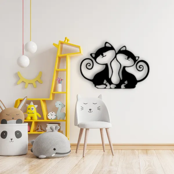 Wooden_Wall_Art_for_Home_Decoration__|2_Cat_Friends_|_Black
