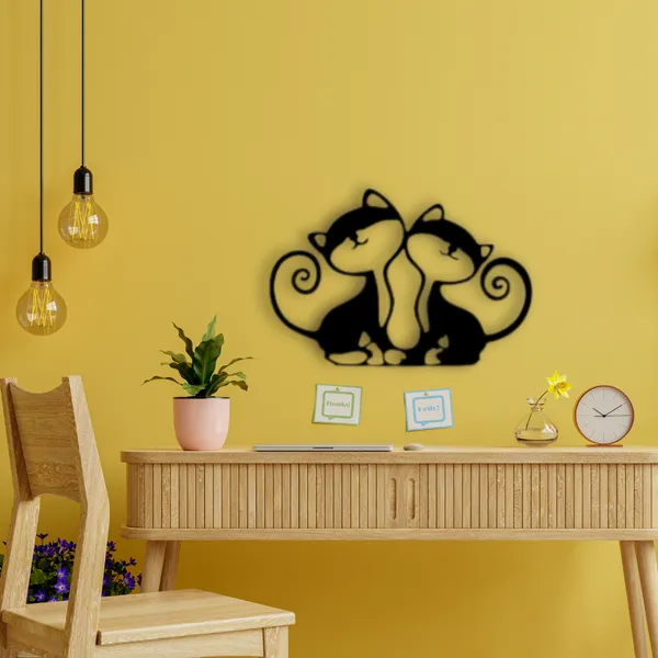 Wooden_Wall_Art_for_Home_Decoration__|2_Cat_Friends_|_Black