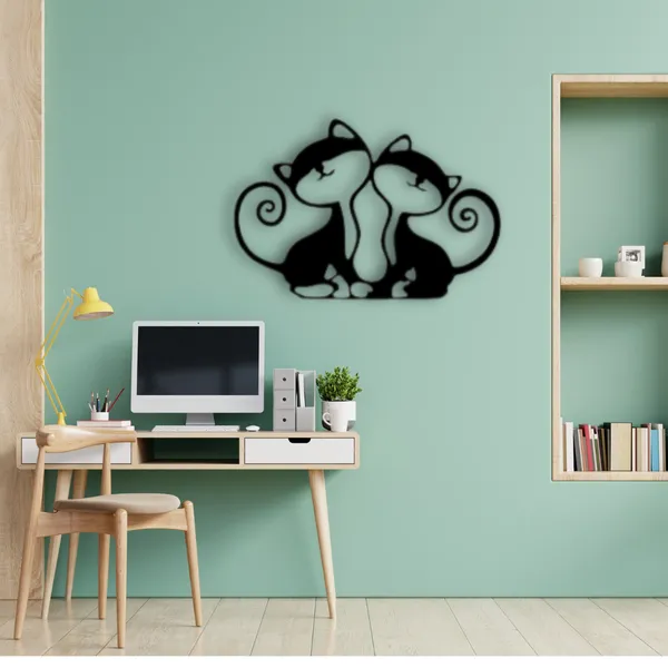 Wooden_Wall_Art_for_Home_Decoration__|2_Cat_Friends_|_Black