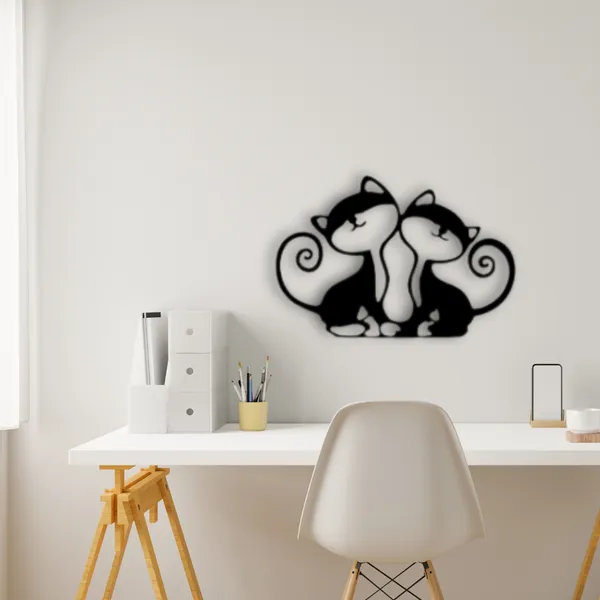 Wooden_Wall_Art_for_Home_Decoration__|2_Cat_Friends_|_Black