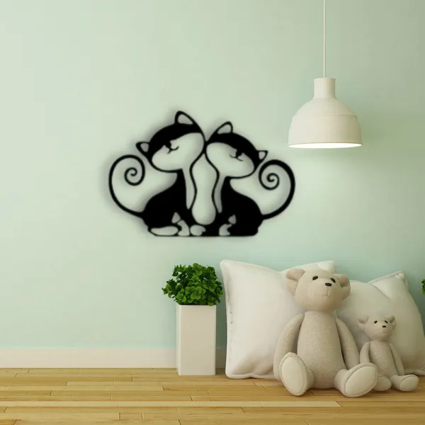 Wooden_Wall_Art_for_Home_Decoration__|2_Cat_Friends_|_Black