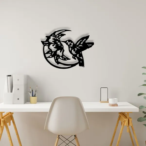 Metal_Wall_Art_for_Home_Decoration__|_Limited_Edition_Hummingbird__|_Black