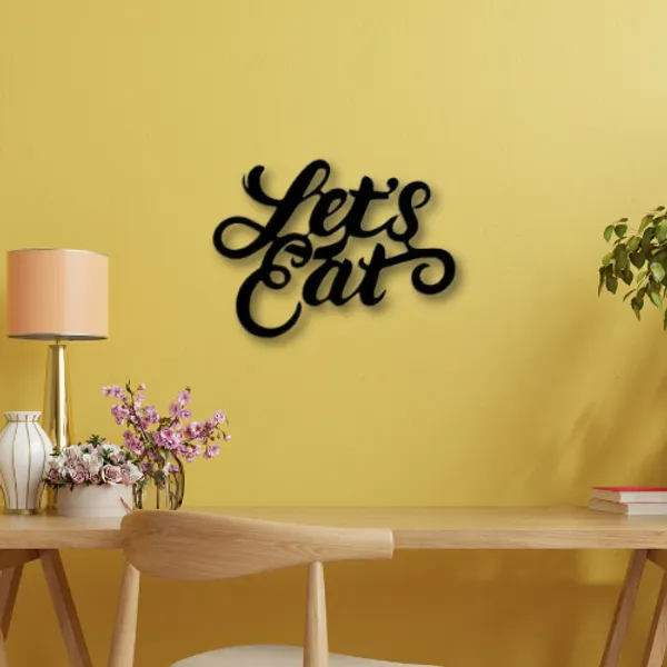Wooden_Wall_Art_for_Home_Decoration__|Let's_Eat_|_Black