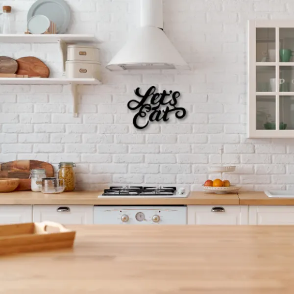 Wooden_Wall_Art_for_Home_Decoration__|Let's_Eat_|_Black