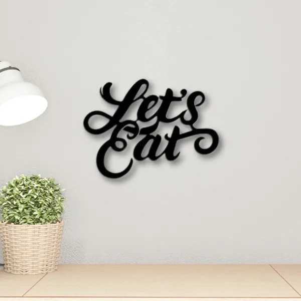Wooden_Wall_Art_for_Home_Decoration__|Let's_Eat_|_Black