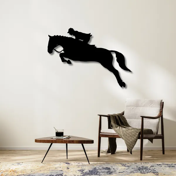 Wooden_Wall_Art_for_Home_Decoration__|High-Jumping_Horse_with_Jockey_|_Black