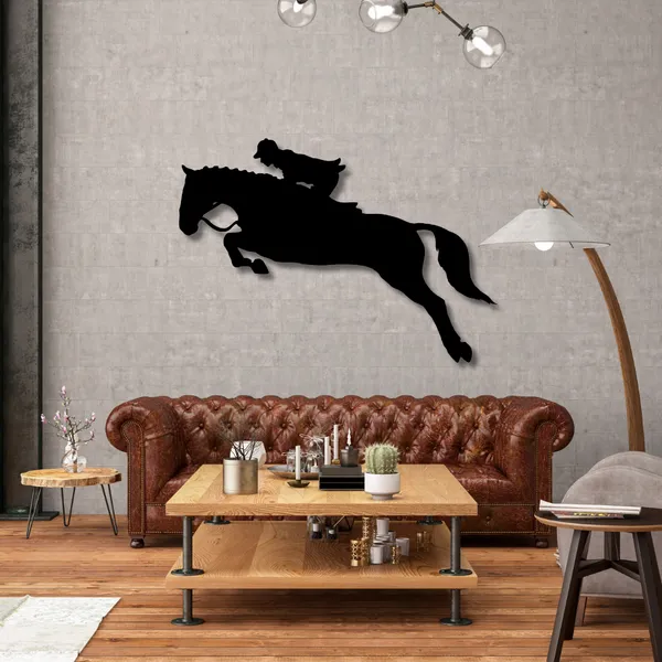 Wooden_Wall_Art_for_Home_Decoration__|High-Jumping_Horse_with_Jockey_|_Black