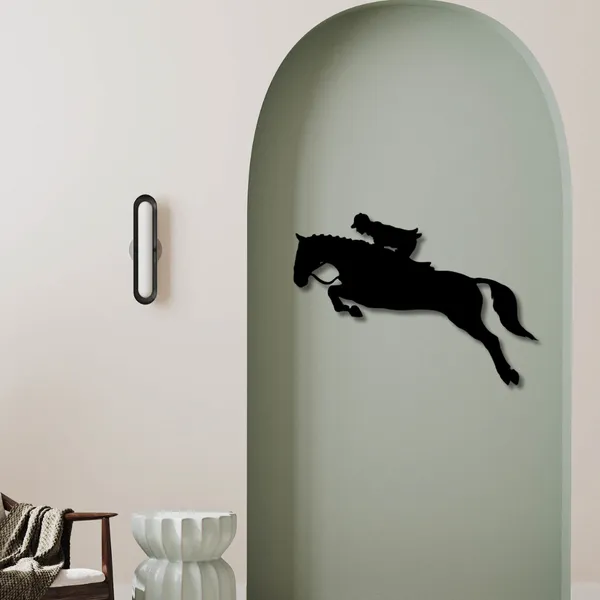 Wooden_Wall_Art_for_Home_Decoration__|High-Jumping_Horse_with_Jockey_|_Black