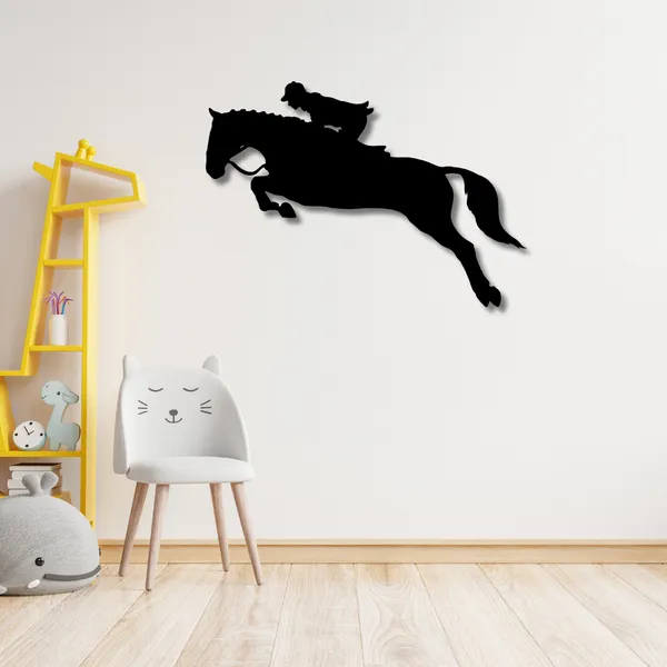 Wooden_Wall_Art_for_Home_Decoration__|High-Jumping_Horse_with_Jockey_|_Black