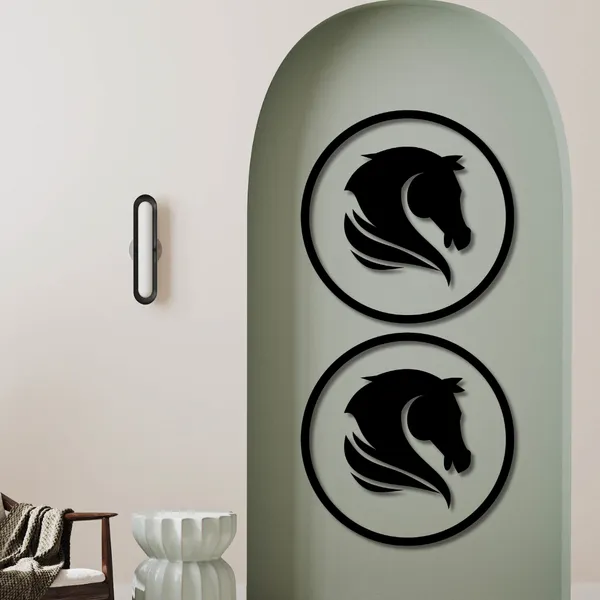 Wooden_Wall_Art_for_Home_Decoration__|Royal_Horse_Head_in_Circular_Frame_|_Black