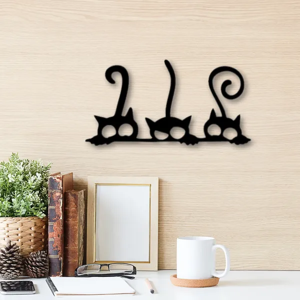 Wooden_Wall_Art_for_Home_Decoration__|3_Peeking_Cats_|_Black