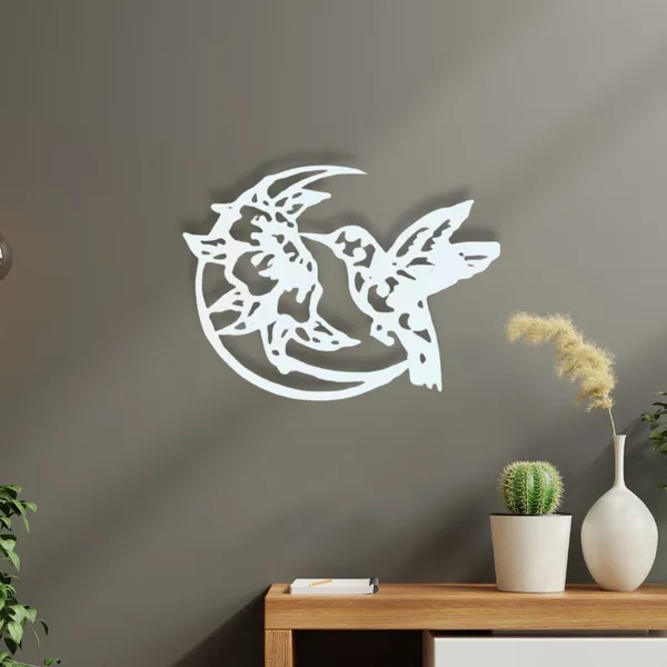 Metal_Wall_Art_for_Home_Decoration__|_Limited_Edition_Hummingbird__|_White