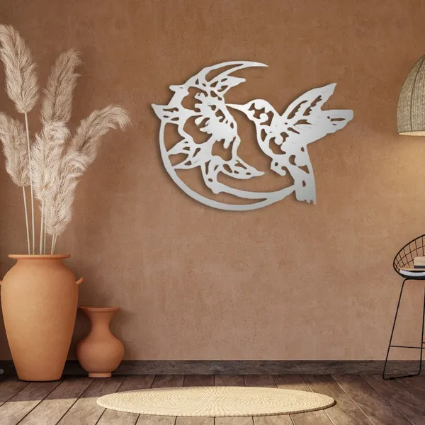 Metal_Wall_Art_for_Home_Decoration__|_Limited_Edition_Hummingbird__|_Silver