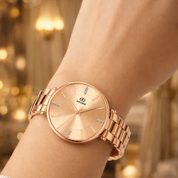 ADAMO_Elegance_Rose_Gold_Dial_Women’s_Watch