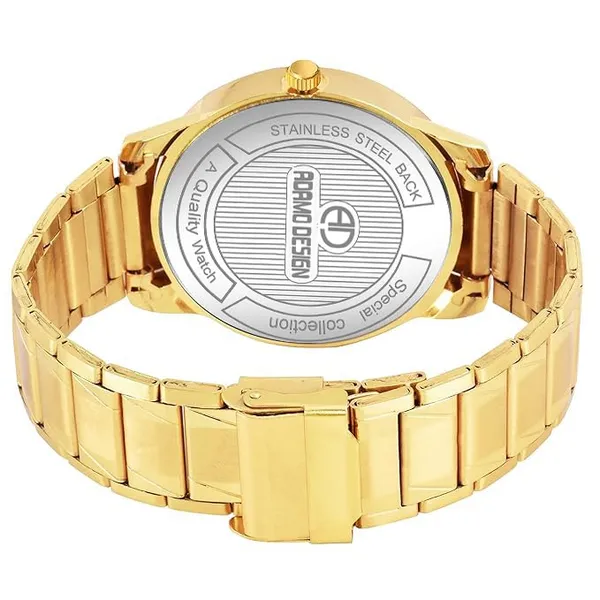 ADAMO_Stainless_Steel_Designer_Golden_Chain_with_Black_Round_Shape_Day_&_Date_Dial_Men's_&_Boy's_Analog_Watch_887YYM02