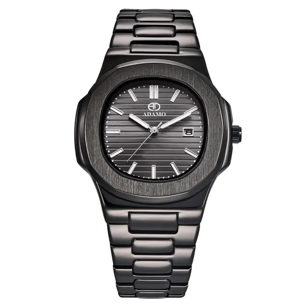 ADAMO_Quartz_Analog_Black_Square_shape_Date_Dial_with_Blackl_Stainless_Steel_Strap_Watch_for_Men-891NNM02
