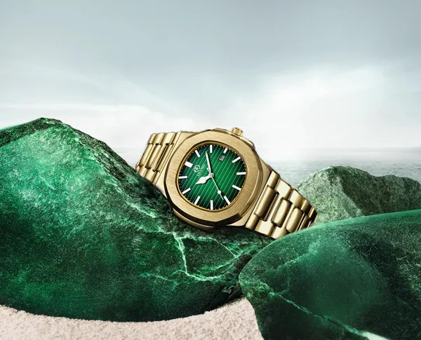 ADAMO_Quartz_Analog_Green_Square_shape_Date_Dial_Stainless_Steel_Strap_Watch_for_Men-891YYM16