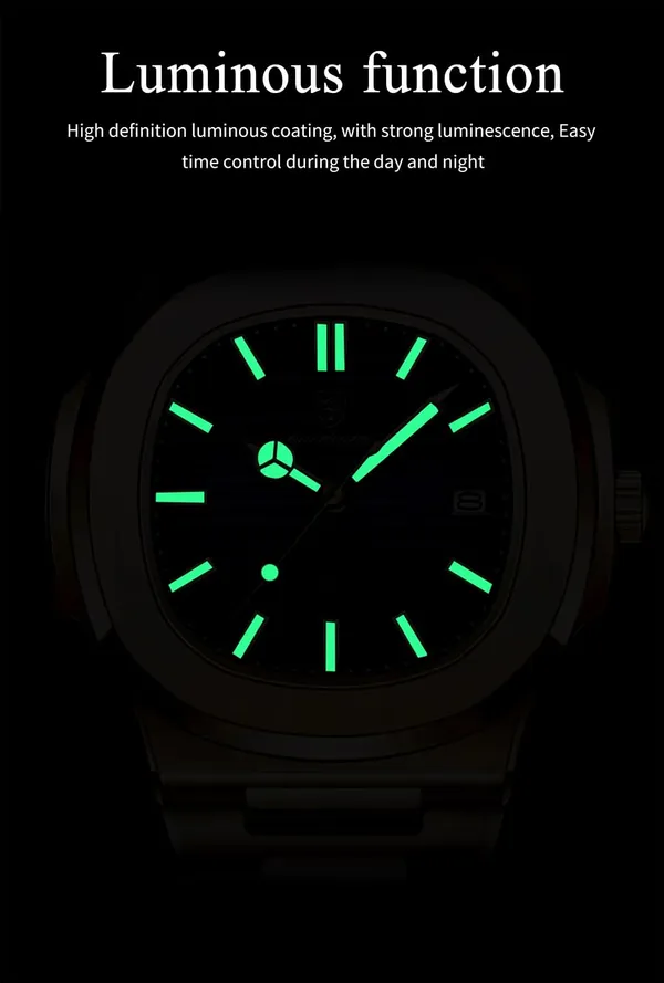 ADAMO_Quartz_Analog_Green_Square_shape_Date_Dial_Stainless_Steel_Strap_Watch_for_Men-891YYM16