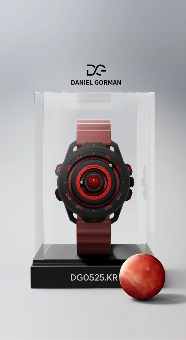 Daniel_Gorman_Designer_Magnetic_Round_Shape_Red_Dial_Men's_&_Boy's_wirst_watch_152NRH12