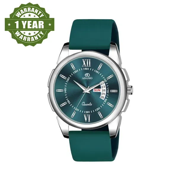 ADAMO Dark Green Designer Dark Round Dial Day Date Men Boys Watch Price  in India Buy ADAMO Dark Green Designer Dark Round Dial Day Date Men 