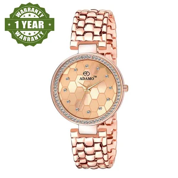 Rose_&_Gold_18K_Plated_Designer_Dial_Women_&_Girls_Watch