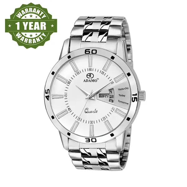 Silver_&_White_Designer_Dial_Day_&_Date_Men_&_Boys_Watch