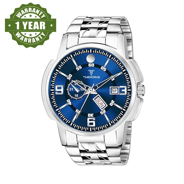 Timeworks_Designer_Day_&_Date_Blue_Round_Dial_Men'S_&_Boy'S_Watch