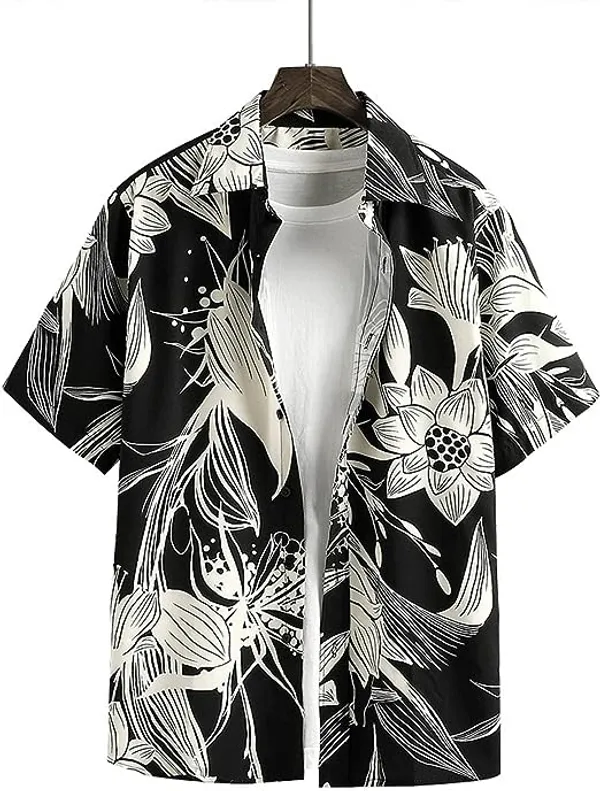 Black_Viscose_Printed_Casual_Shirt_For_Men