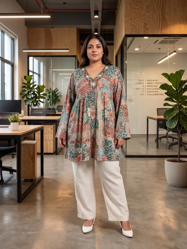 Floral_Printed_Casual_Stylish_Longline_Top_For_Women_Short_Kurta_Kimono
