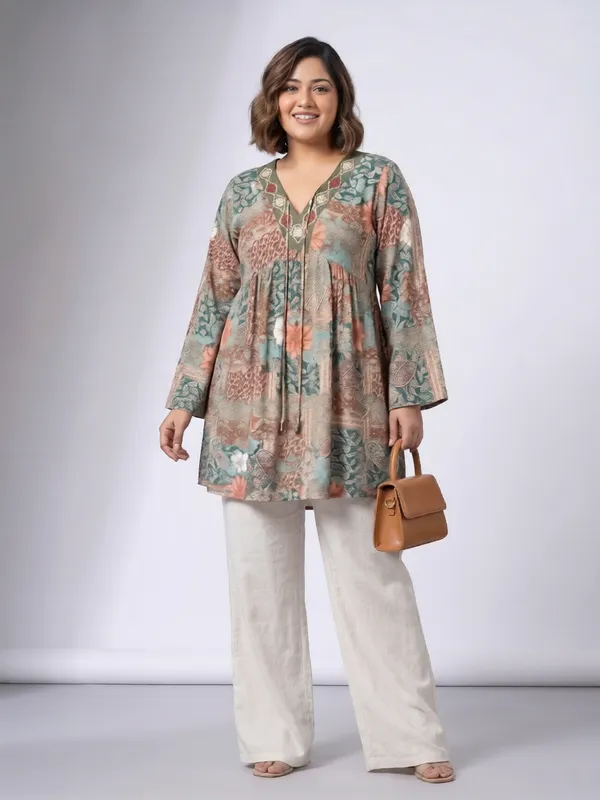Floral_Printed_Casual_Stylish_Longline_Top_For_Women_Short_Kurta_Kimono