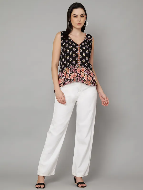 VELDRESS,ASYMETRIC_WITHOUT_SLEEVES_V_NECK_PLACEMENT_PRINTED_TOP