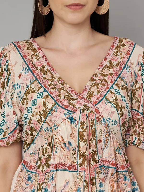 placement_print_pink_half_sleeves_top_v_neck