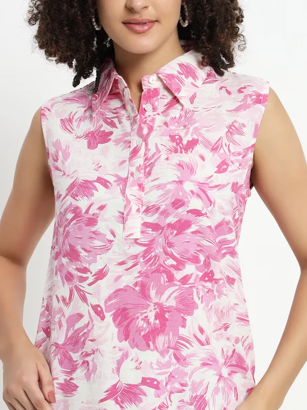 viscose_linen_sleevless_collor_,_front_open_button_side_pocket_mini_dress