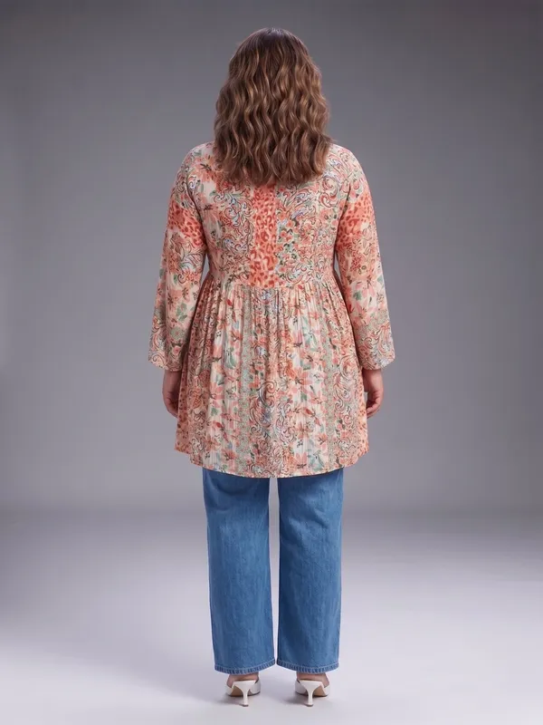 Plus_Size_RUST_Floral_Printed_Casual_Stylish_Longline_Top_For_Women