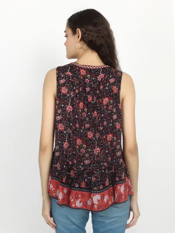 RED__Floral_Boho_Printed_Short_Kurta_Asymmetric_Summer_Fit_And_Flare_Casual_Stylish_Top_For_Women
