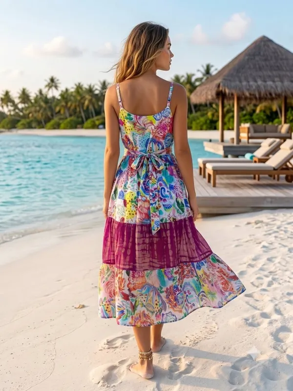 Tiered_adjustable_strap_mix_and_match_round_neck_,_belt_at_waist,_lace_and_at_neck_processed__hand_Tye_dye_washed_long_dress,beach_resort_wear