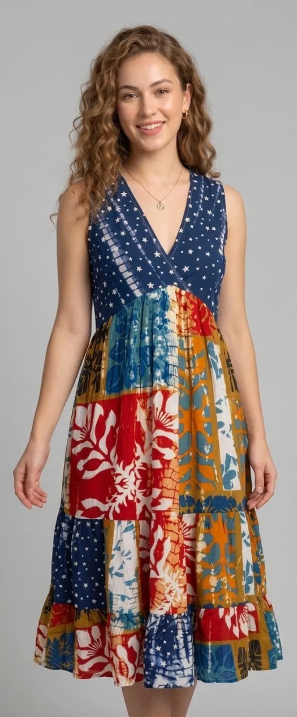 Tiered_v_neck_wrap_mix_and_match__,elastic_on_back_processed__haND_Tye_dye_washed_midi_dress