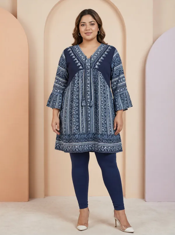 V_NECK__full_flared_sleeves_doori_at_neck__printed_embroidered_short_kurtis
