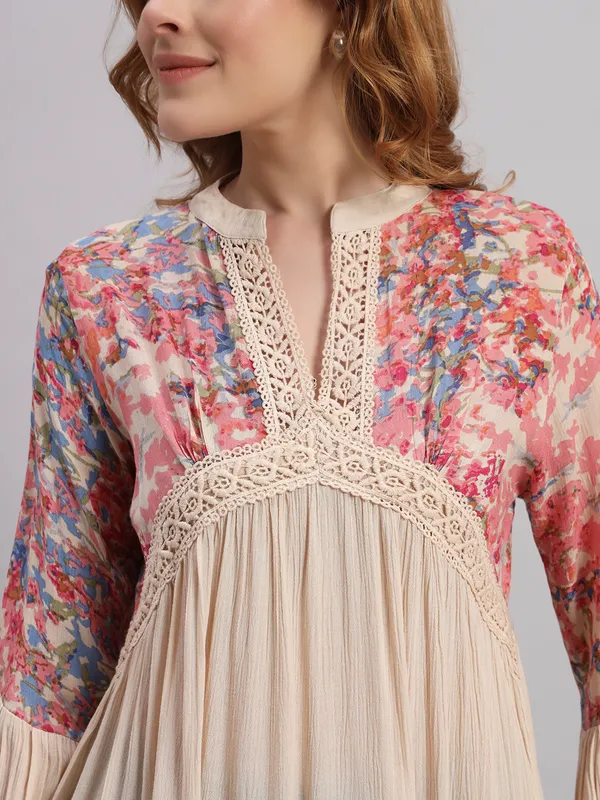 V_NECK_mandrain_collor_crochet_lace_embroidered_bell_full_sleeves_top_