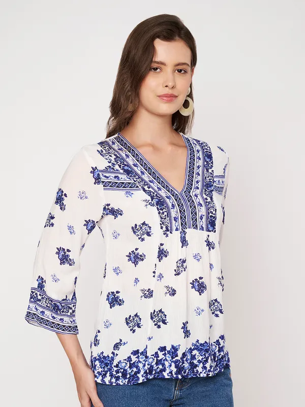 V_neck_full_sleeves_placemnent_printed_short_kurti
